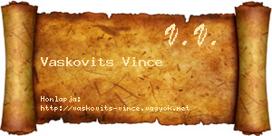 Vaskovits Vince névjegykártya